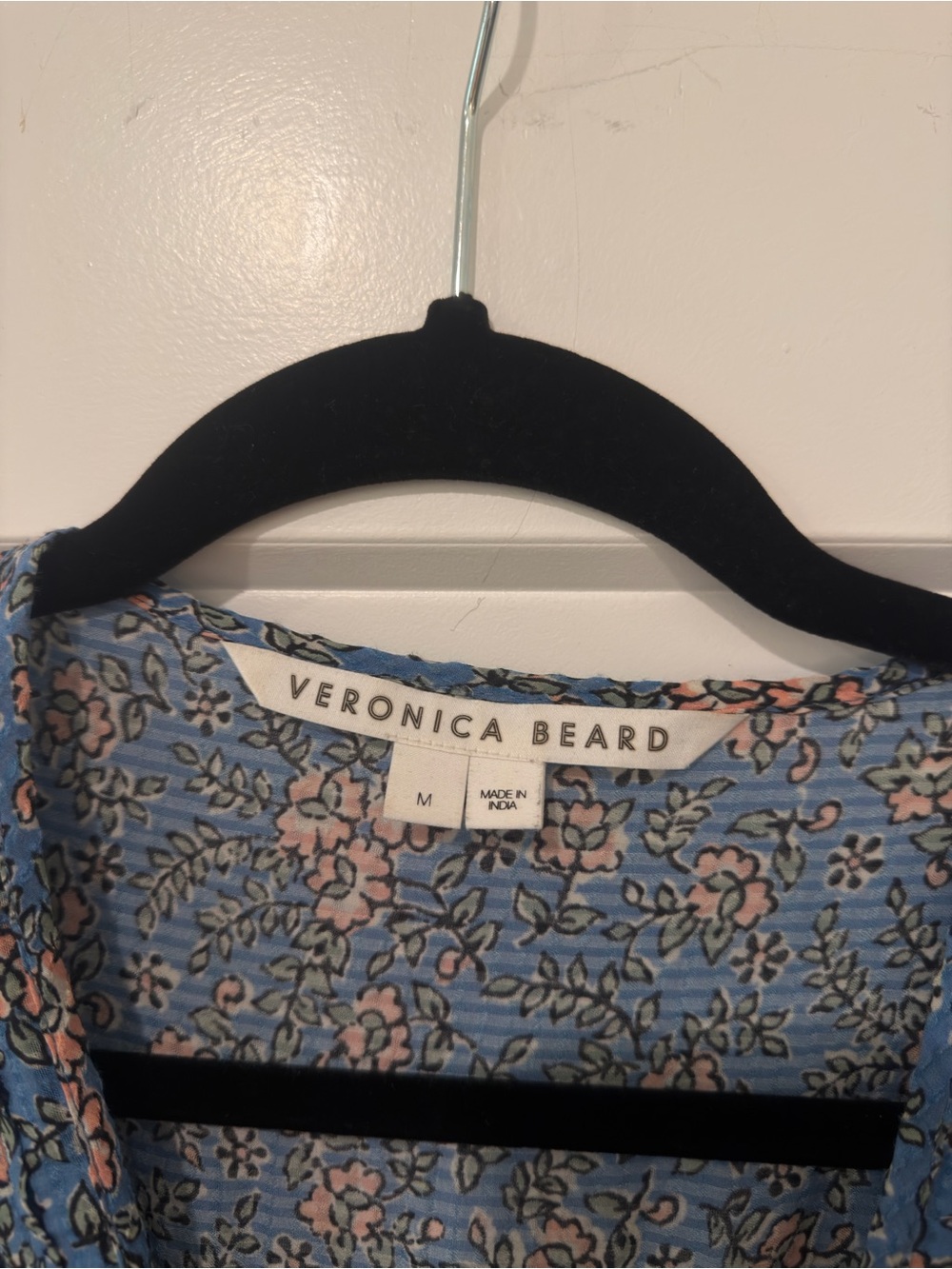 Veronica Beard Blue Floral Maxi Dress with Tassel Waist - Picture 2 of 3